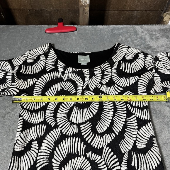 Anthropologie‎ Maeve Windfall Tunic Shift Dress Textured Black White Size Small - Picture 10 of 12